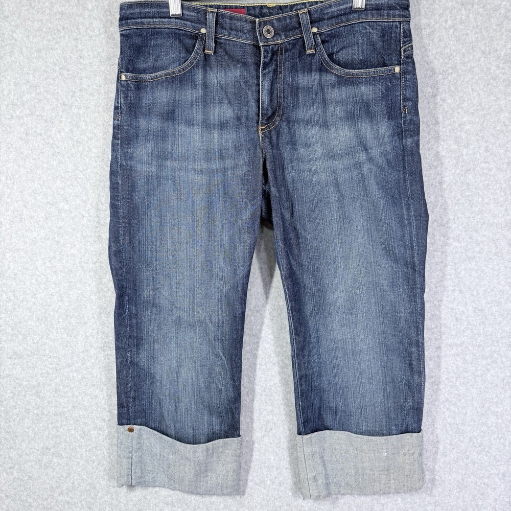 AG Adriano Goldschmied Crop Jeans The Shorty Womens 31R x 20 Blue Denim Cuffed - Picture 1 of 12